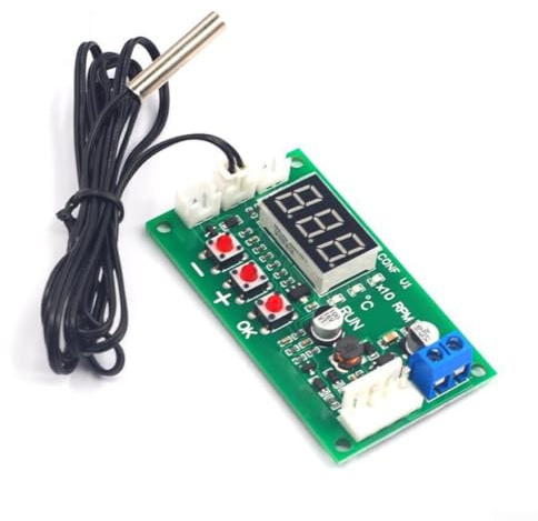 Contrôleur de vitesse de ventilateur pour moteur PWM, module de contrôle de température avec thermostat numérique et sonde, régulateur de ventilateur industriel 12-48 V CC compatible avec les modèles