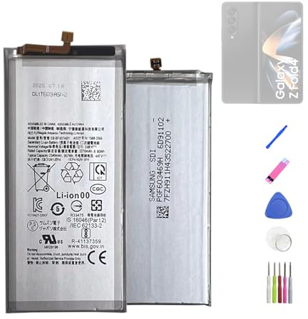 HIGHAKKU Ersatzakku EB-BF937ABY kompatibel mit Galaxy Z Fold 4 5G SM-F936 Main Display Screen with Tools