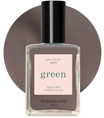 Manucurist Green Clay Taupe Natural Nail Polish | Long lasting nail polish and Quick dry nail varnish with classic manicure effect. Vegan, 9-free, plant-based, 15 ml
