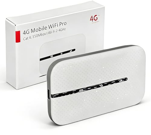 4G/5G Portable WiFi Router with SIM Card Slot, 150Mbps High-Speed Pocket WiFi for Laptop, LTE Mobile Hotspot with a Powerful 2100mAh Battery for Outdoor Travel Camping Party Caravan Phone Laptop