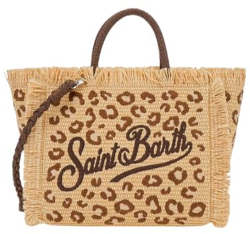 Saint Barth MC2 Borsa Colette straw Leopard effetto paglia Dimensioni: 26 x 23 x 15 cm
