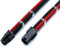 Shakmods 4 Pin ATX CPU Motherboard Sleeved Extension Cable 30cm + 2 Cable Combs (Black & Red)