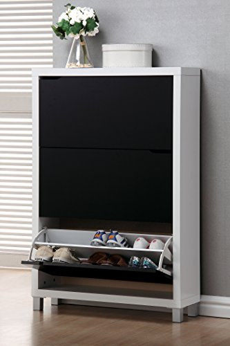 Kit Closet 4030165003 - zapatero kubox 3 puertas, blanco/negro, 119 x 79 x 24