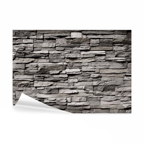 decomonkey Fototapete Steinwand Stein 250x175 cm Design Tapete Fototapeten Tapeten Wandtapete moderne Wand Schlafzimmer Wohnzimmer Steintapete Steinoptik 3D Mauer grau