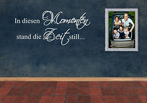 blattwerk-design Wandtattoo -Wandaufkleber -In diesen Momenten Stand die Zeit still. - Dekoration - Fotografien Größen (980 mm x 450 mm, Grau)