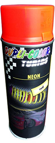 DUPLI-COLOR Neon-Farbton Rot Red I Acryllack I Schnelltrocknender Acryl-Fahrzeuglack I Spraydose 400 ml I Tagesleuchtfarbe zum Lackieren von Fahrzeugteilen