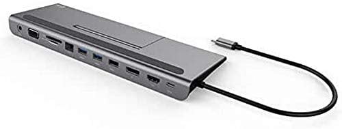 i-tec USB-C 4K Basso Profilo Docking Station Metallo 1x HDMI 1x VGA 1x Display Port 1x GLAN 2x USB-A 3.0 1x USB-A 2.0 1x SD/Micro SD 1x Audio Power Delivery per Windows MacOS TB 3 Compatibile