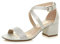 Ajvani Womens Ladies mid Low Block Heel Cross Straps Party Strappy Sandals, Silver Shimmer, 3 UK