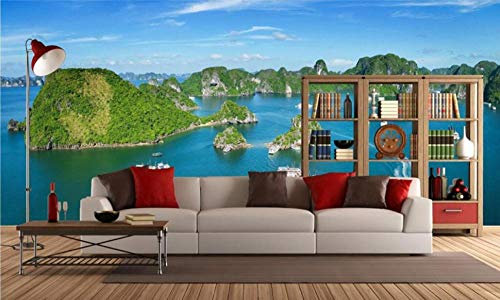 3D Tapete 3D Raum Tapete C Fototapete Ocean Island Yacht Dekoration Malerei 3D Wandbild Tapete Für Wände 3D 250 * 175 Cm