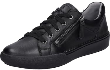Josef Seibel Damen Low-Top Sneaker Claire 13,Weite G (Normal),Wechselfußbett,Turnschuhe,Laufschuhe,schnürschuhe,Black-Black,42 EU