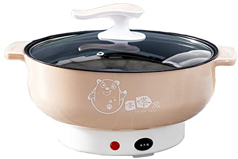 NOUVEAU Casserole chauffante électrique multifonctionnelle, casserole à ébullition électrique domestique à faible consommation avec revêtement anti-adhésif (calibre 20 cm)