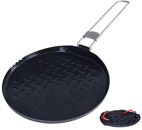 Boundless Voyage Titanium Nonstick Pan with Folding Handle Outdoor Camping Picnic Hiking Barbecue Frying Pan Ti15168B