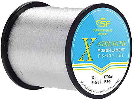 SF Monofile Angelschnur, Premium-Spule, X-stark, Mono-Nylon-Material, Vorfachschnur für Salzwasser, Süßwasser-Ballongirlande, hängende Dekorationen, 8/10/12/15/20/25/30/40/50/60/80/45,4 kg