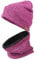 OZERO 2 in 1 Winter Warm Beanie Hut Schal Set, Strick Thermal Polar Fleece für Männer und Frauen Lila/Einheitsgröße