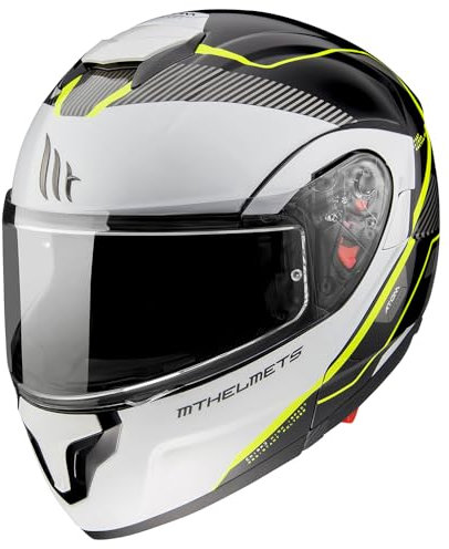Casco Convertible Marca MT Atom SV Opened B3 Amarillo Fluor Perla Brillo S
