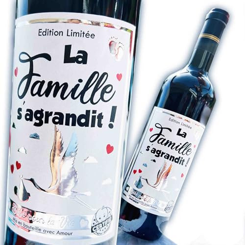 Lot 4 Etiquettes bouteille - Annonce grossesse
