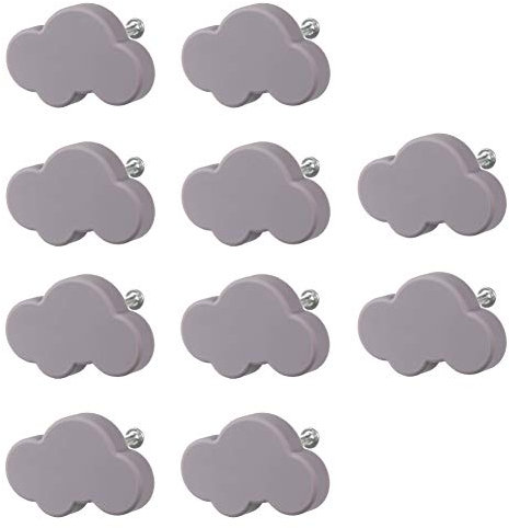 Boutons de Meuble Enfant, 10Pcs Poignées de Boutons d'Armoire en Forme de Nuage de Dessin Animé, Boutons de Tiroir Mignons pour Enfants pour Armoires, Portes, Commode, Armoires De Cuisine (Grey)