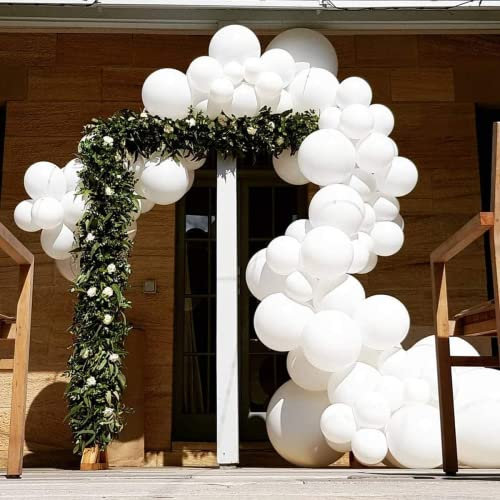 Luftballon Girlande Weiß,85 Stück Luftballons Weiß,Ballons Weiss Hochzeit,Latexballon,Luftballons Helium,White Balloon Garland,Ballon Dekoration für Geburtstag Engagement Jubiläum Hochzeit Party