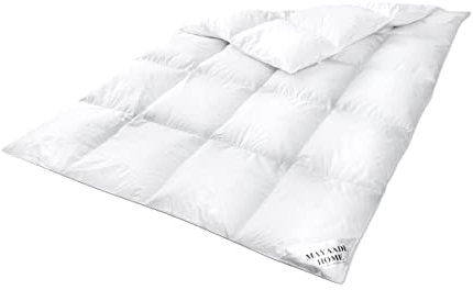 Mayaadi Home Daunendecke 240x260 cm | 2700g Bettdecke, 70% Gänsedaunen 30% Federn | 100% natürliche Baumwolle | Made in Europe | Steppdecke geeignet für Allergiker | HS97