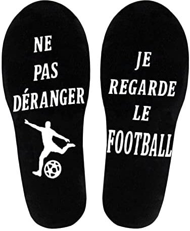 Merclix Chaussette de Football Homme Humour Rigolote, Idée Cadeau Homme Anniversaire Personnalisé Rigolo pour Collègue Meilleure Amie Frere - ne pas déranger, je regarde le football