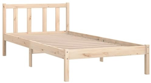vidaXL Kiefer Massivholzbett Bettgestell Bett Holzbett Einzelbett Futonbett Bettrahmen Schlafzimmerbett Schlafzimmermöbel 100x200cm