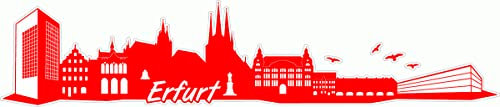 Skyline4u Erfurt Skyline Aufkleber Sticker Autoaufkleber City Gedruckt - 15x3,1cm hellrot