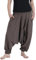 Vishes - Alternative Bekleidung - Lange Unisex Baumwoll Haremshose Schlupfhose Einfarbig Einheitsgröße 34-46 steinbraun