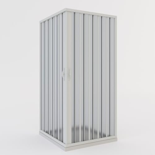 Cabina de ducha plegable de PVC 100 x 100 cm H 185 mod. Aster con apertura central
