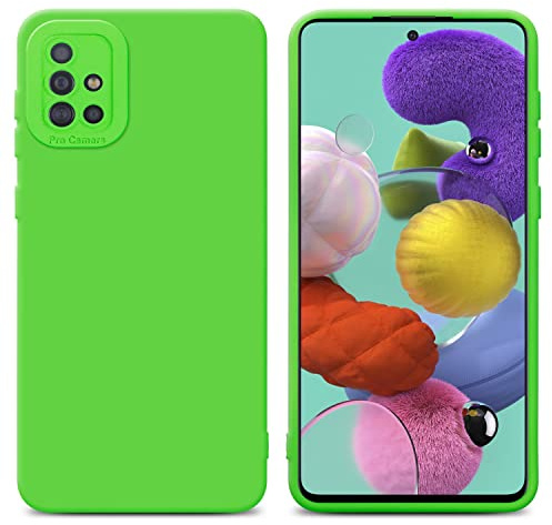 Cadorabo Hülle kompatibel mit Samsung Galaxy A51 4G M40s Schutzhülle TPU Silikon Case Liquid Design mit Kameraschutz Slim Kratzfest Gummi mit Rundumschutz Case Hülle für Galaxy A51 4G M40s in Grün