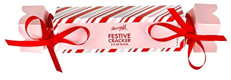 Barry M Festliches Knallbonbons Lipgloss Geschenk | inkl. 2 exklusiven Lipgloss in Schattierungen Rot und Weiß Perlglanz