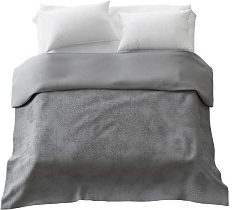 Balance Bezug für Gewichtsdecke 4-Jahreszeiten mit Reißverschluss Bezugssystem Deckenbezug für Erwachsene/Jugendliche für besseren Schlaf Grau Standard 135x200 cm