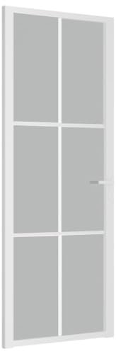 vidaXL Puerta Interior Corredera Entrada Corrediza Deslizante Cuarto de Baño Sala de Estar Salón Habitación de Vidrio y Aluminio Blanco Mate