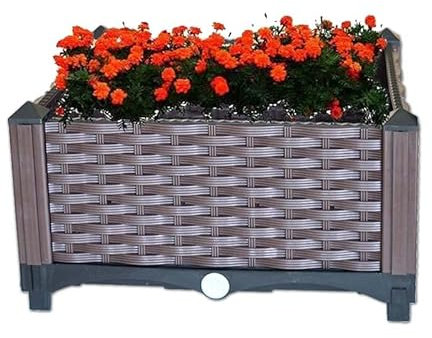 YSUEFIJO Hochbeet Kunststoff Garten, Gartenbeet Outdoor, Pflanzkasten Balkon Schmal, Pflanzbeet Hoch, Blumenbeet Deko Balkon, für Garten/Terrasse/Balkon (1 Set)