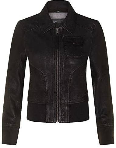 Ladies Leather MA-1 Varsity Bomber Jacket