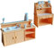 KARLOR Puppenhaus Möbel Küche, 9 Stück Puppenmöbel Küche Mini Kücheschrank Waschkabinett Spüle Tasse Geschirre Puppenhaus Küche Zubehör Deko 1:12 Miniatur Puppenhaus Küche zubehör Dollhouse Furniture