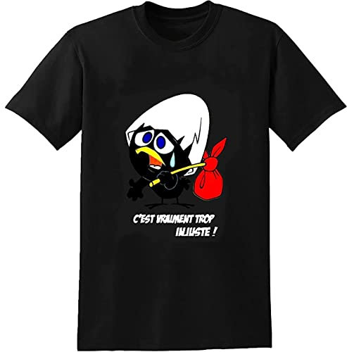 Intouchables Calimero Man Clothing T-Shirt Graphic Unisex Basic Short Sleeve Cotton Casual T-Shirt Black XL