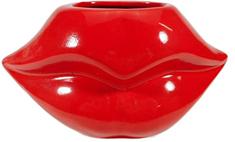 Vase Kussmund Lippenvase 22 x 12 x 11 cm Blumenvase Lippe Mund Figur Deko GTT H166