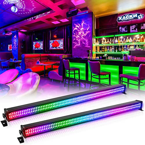 RGBW Wallwasher Strahler, UKing 336 LEDs 80W Bühnenlicht Bar Wash Lights Wall Washer Strip dmx512 Control Control DJ Bühnenbeleuchtung für Indoor Disco Party Kirche Geburtstag Bar Hochzeit, 2 Stück