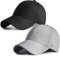 HASAGEI Baseball Cap Herren Damen Basecap Baseball Kappe Reine Farbe Baseboard Baseballkappe Cotton Cap für Tennis Golf Reisen (Schwarz+Grau)