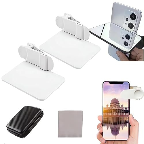 2024 Kit de clips de réflexion pour smartphone – 【Nouvelle version】 Réflecteur à selfie pour smartphone, clip réglable pour appareil photo de téléphone portable, clip de réflexion miroir pour tous les