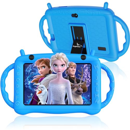 EagleSoar Kids Tablet Android 12 Tablet for Kids 7 inch Toddler Tablet with Parental Control Kids APP Pre-Installed 32GB GMS Certified WiFi Dual Camera Eye Protection Children Tablet with Case (Blue)