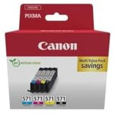 Canon Tintenpatronen - CLI-571 C M Y BK Original Druckerpatronen 4er Pack (1 x Schwarz, 1 x Cyan, 1 x Magenta, 1 x Gelb)