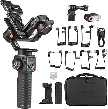HUIOP MT2 Kit 3 stabilisateurs de caméra pour smartphone 1,2 kg Prise en charge de la charge utile Connexion BT avec capteur de vision AI et module de remplissage Compatible avec téléphone Samart