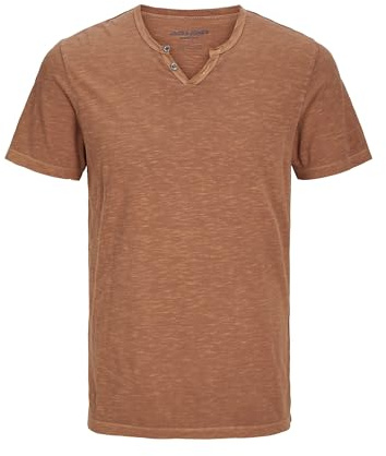 Jack&Jones JJESPLIT Neck Tee SS Noos, Mocha Bisque, XS