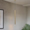 Licht-Erlebnisse Hängeleuchte Metall in Gold matt inkl. LED G9 Ø 2,5 cm H: max. 205 cm schmal lang Modern Hängelampe Esszimmer Küche Pendelleuchte Wohnzimmer