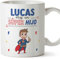 MUGFFINS Tazas Personalizadas para HIJO - En Español - ¡Eres Súper! - 11 oz / 330 ml - Regalo personalizable original y divertido