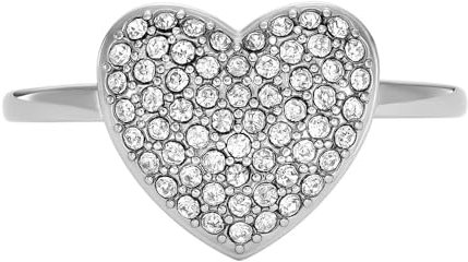 FOSSIL Damenring Sadie Glitz Heart Statement Edelstahl, JF046770405
