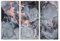 AREDE Lot de 3 Affiches murales Multi Panneaux Art abstrait gris rose | 90 x 60 cm | Tableau Art Décoration Murale pour la Maison, le Bureau, le Salon, la Chambre à coucher - Prête à être accrochée