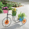 Taylor & Brown Metal Bicycle Basket Stand, Flower Pot Cart Planter Stand Decorative Outdoor Decor for Garden, Patio, Deck, Entry and Front Porch