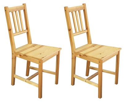 Dynamic24 2er Set Esszimmerstuhl Kiefer massiv Holzstuhl Essstuhl Küchenstuhl Stuhl Stühle